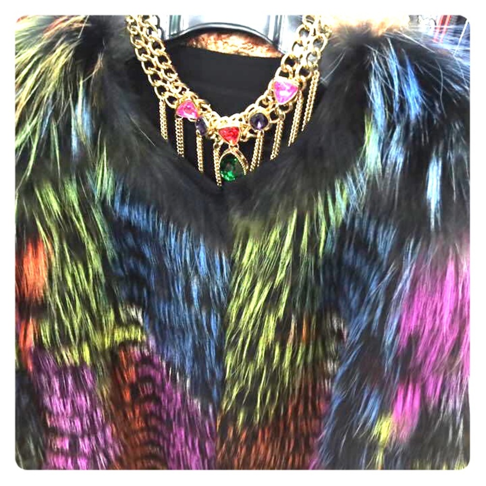 100% natural fox fur coat.